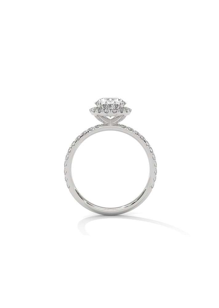 Oval Cut Solitaire Ring With 53 Diamonds-Cat0172