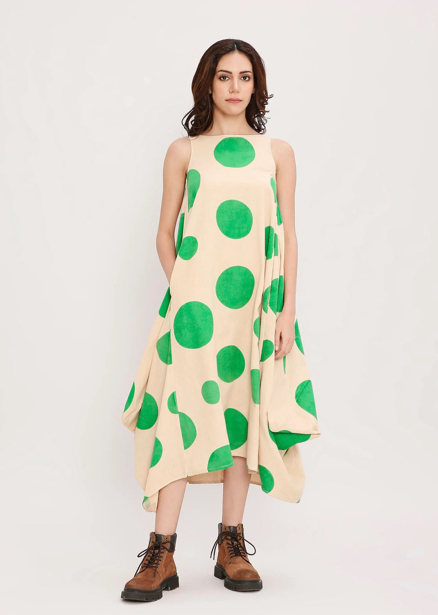 Capsule Edit Hand Block Printed Polka Vari Dress