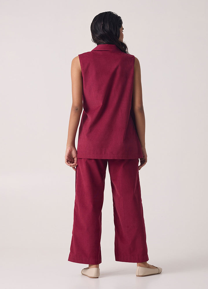 Yacine Cherry Corduroy Co-Ord