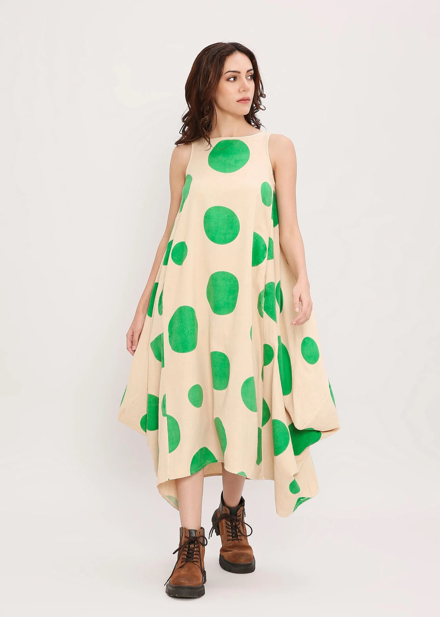 Capsule Edit Hand Block Printed Polka Vari Dress
