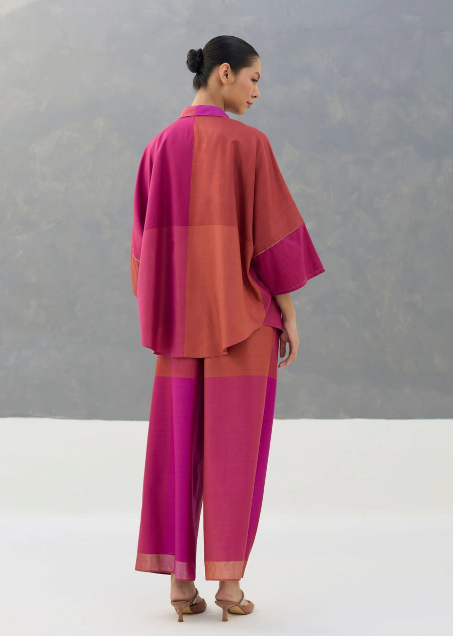 Sara Eri Silk Co-Ord Set - Rose