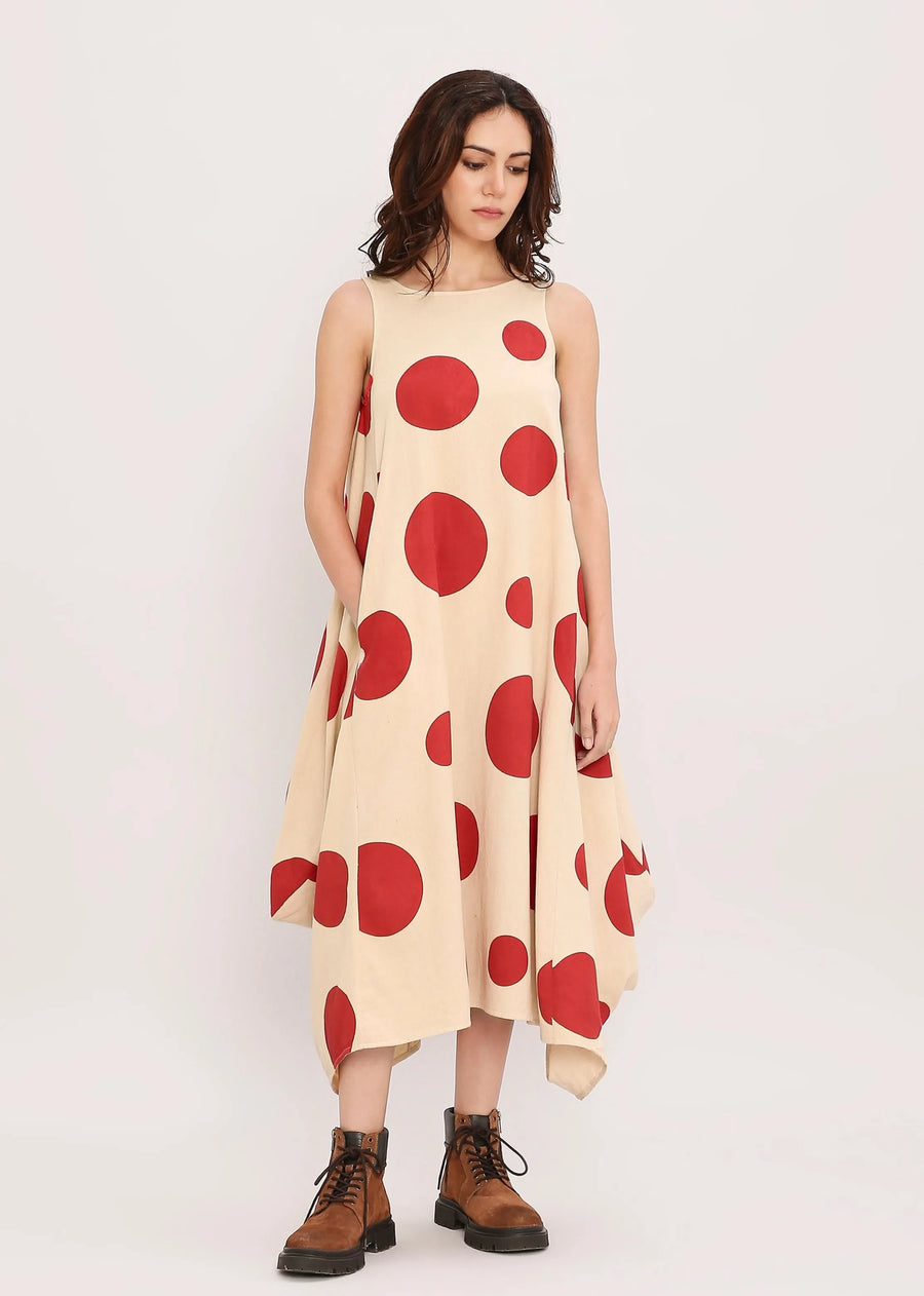 Capsule Edit Hand Block Printed Polka Vari Dress