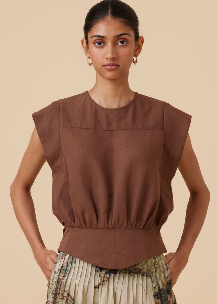 Tahira Brown Top