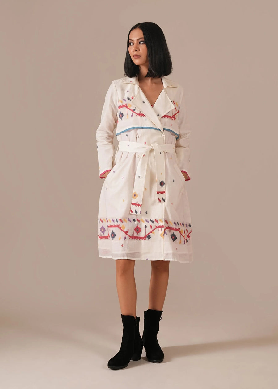 A Model Wearing Multicolor Pure Cotton Rose Flare Co-Ord Set, curated by Only Ethikal