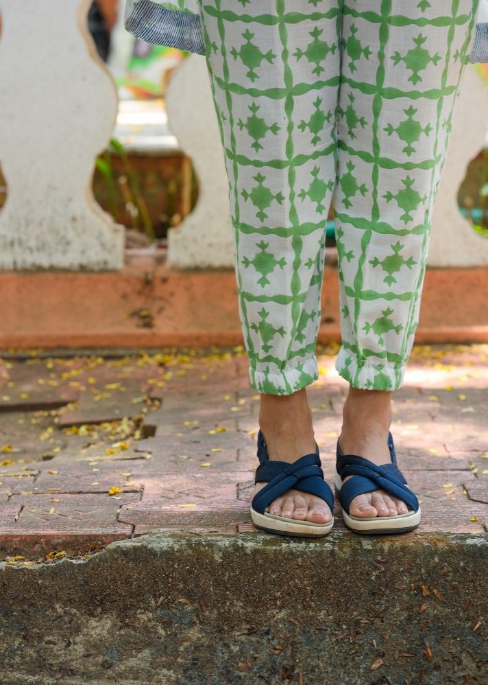 A Model Wearing Multicolor Pure Cotton Andreia Pant, curated by Only Ethikal