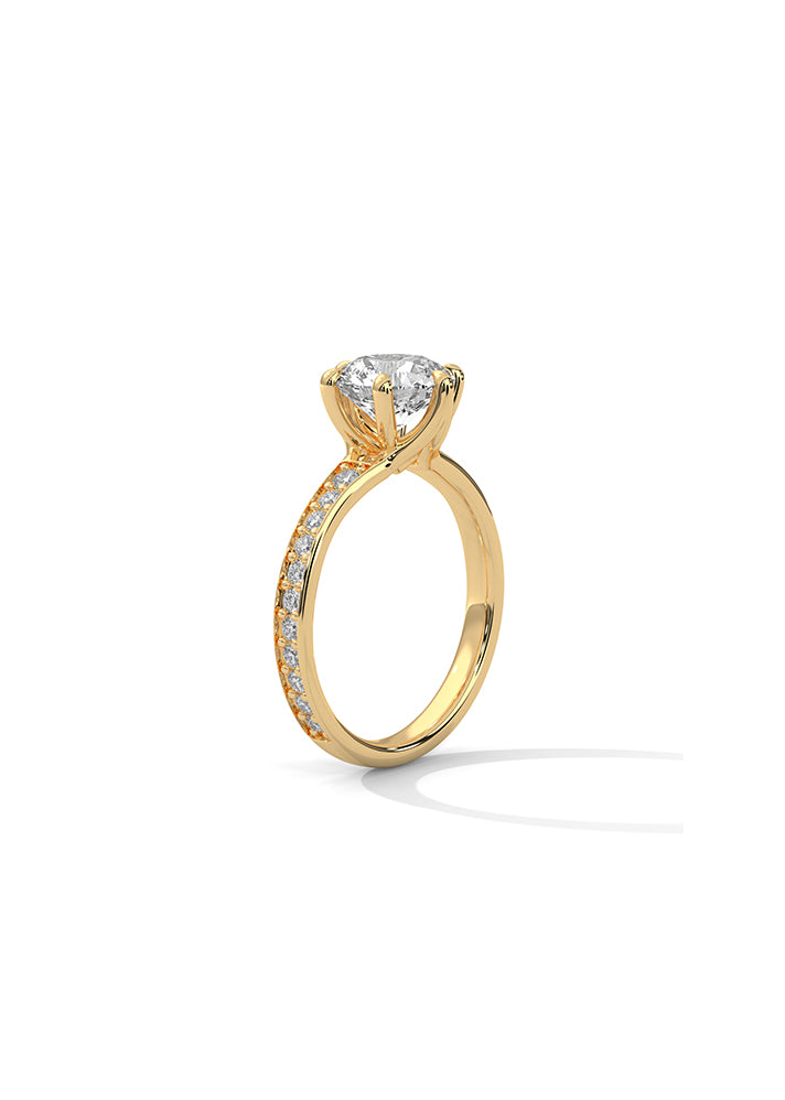 Solitaire Ring With 22 Diamonds-Cat0178