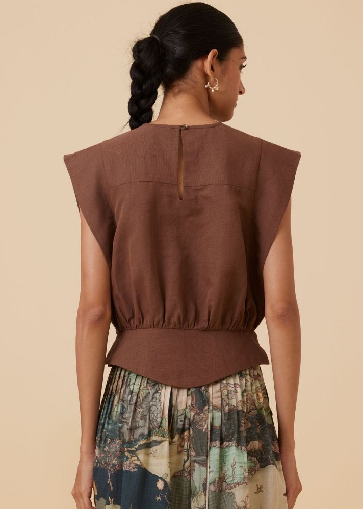 Tahira Brown Top