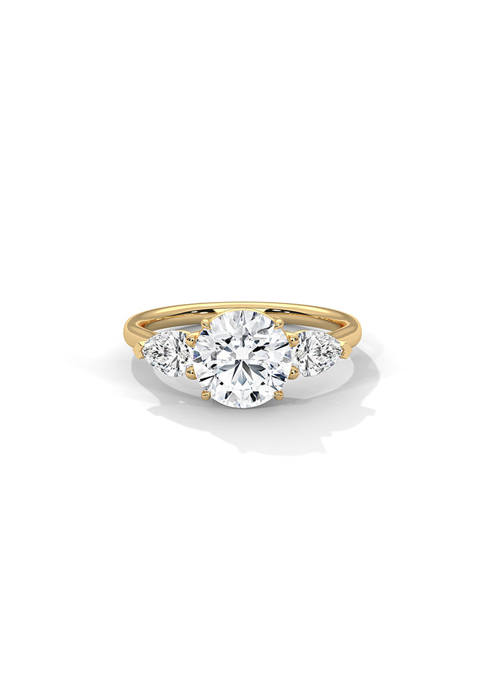 Product image of Yellow Gold, White Gold, Rose Gold 18K gold ring  with Ethically Lab Grown Diamonds Three Solitaire Ring-Cat0107, curated by Only Ethikal