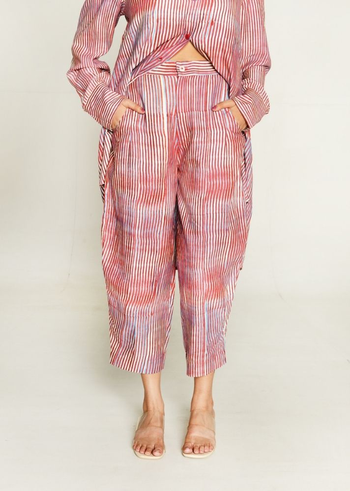 A Model Wearing Multicolor Cotton Bemberg Plosky Cloud Culottes Pant, curated by Only Ethikal