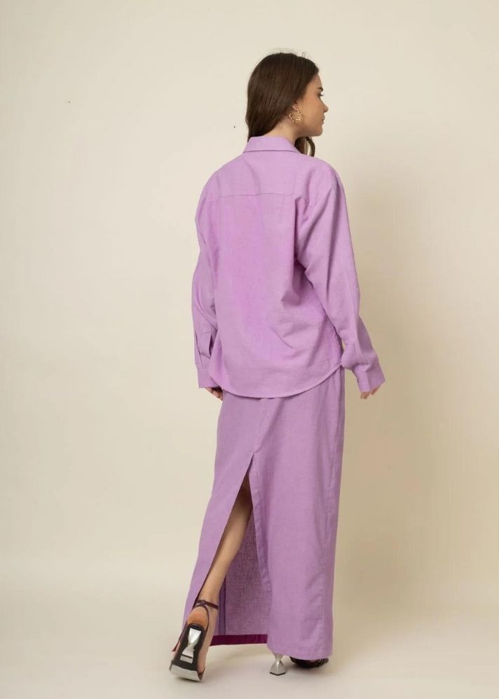 A Model Wearing Purple Organic Cotton Abby Purple Skirt, curated by Only Ethikal