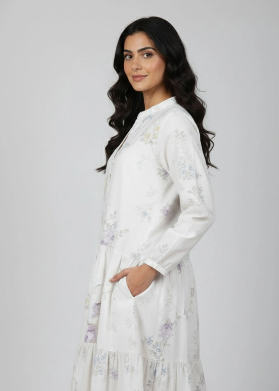 Pastel Garden Ruffle Maxi