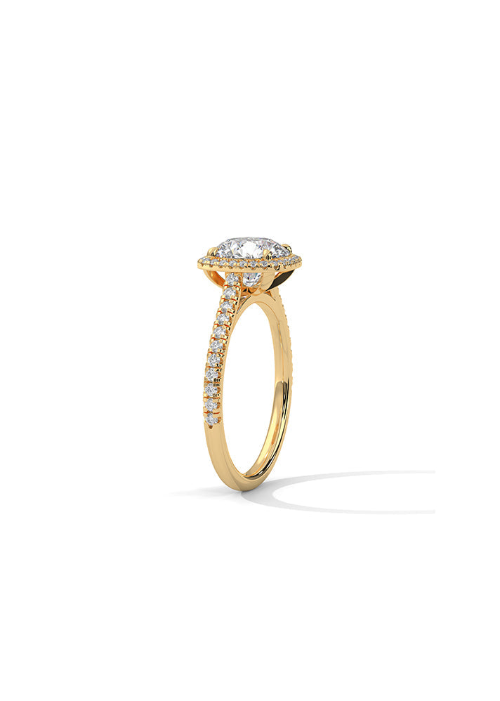 Round Solitaire Ring With 50 Diamonds-Cat0105