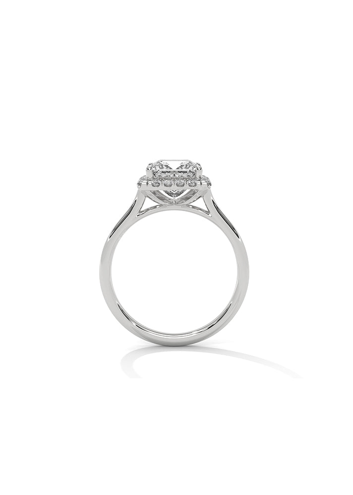 Princess Cut Solitaire Ring With 20 Diamonds-Cat0180