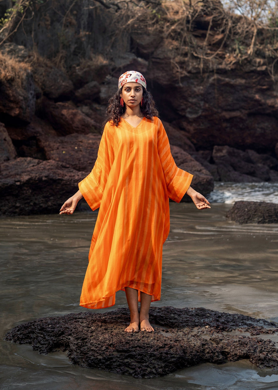 Angela Orange  Stripe Kaftan- RA/SS/22