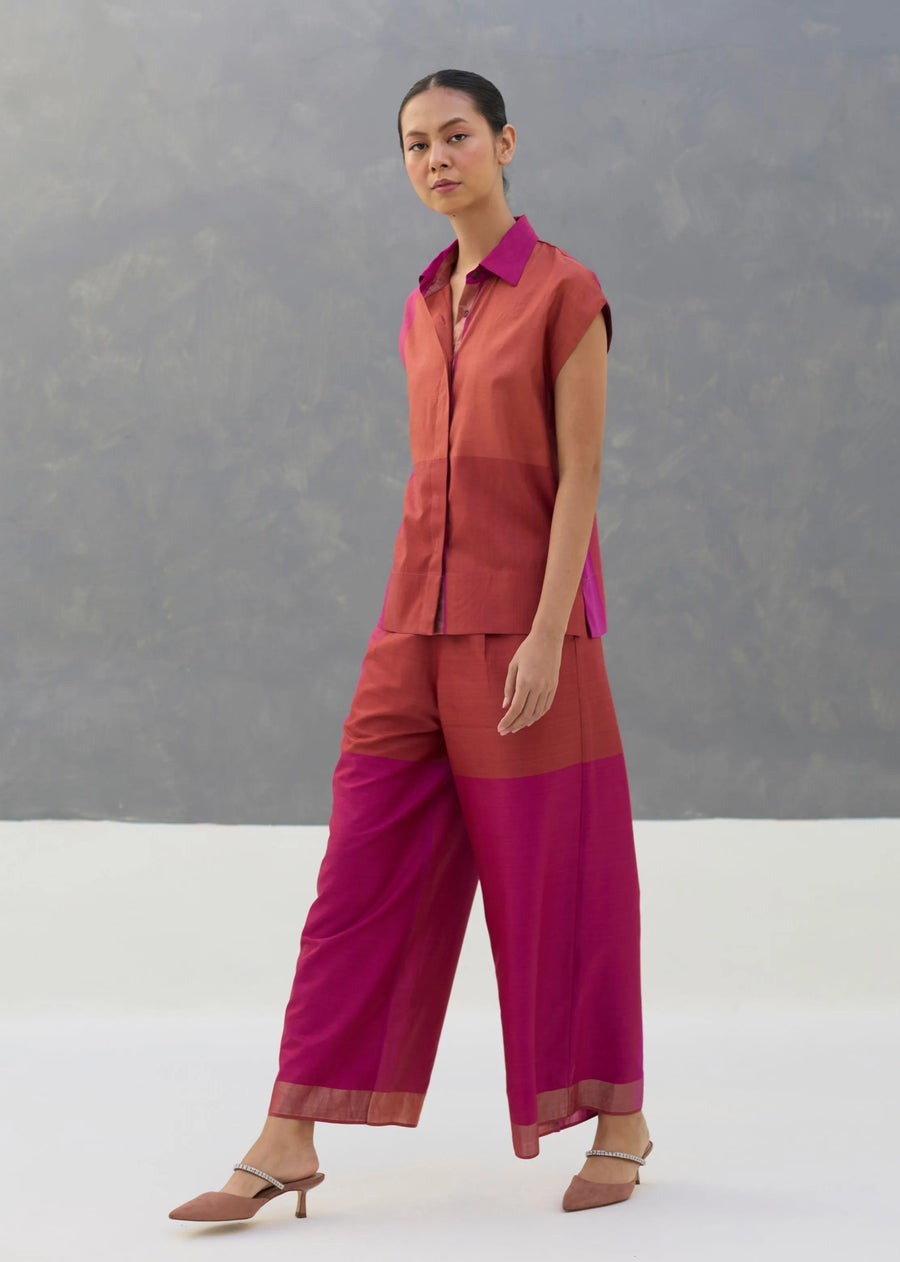 Aana Eri Silk Co-Ord Set - Rose