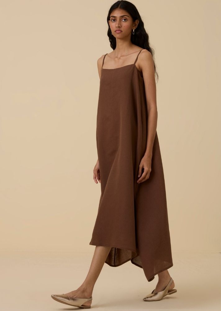 Talib Brown Slip Dress