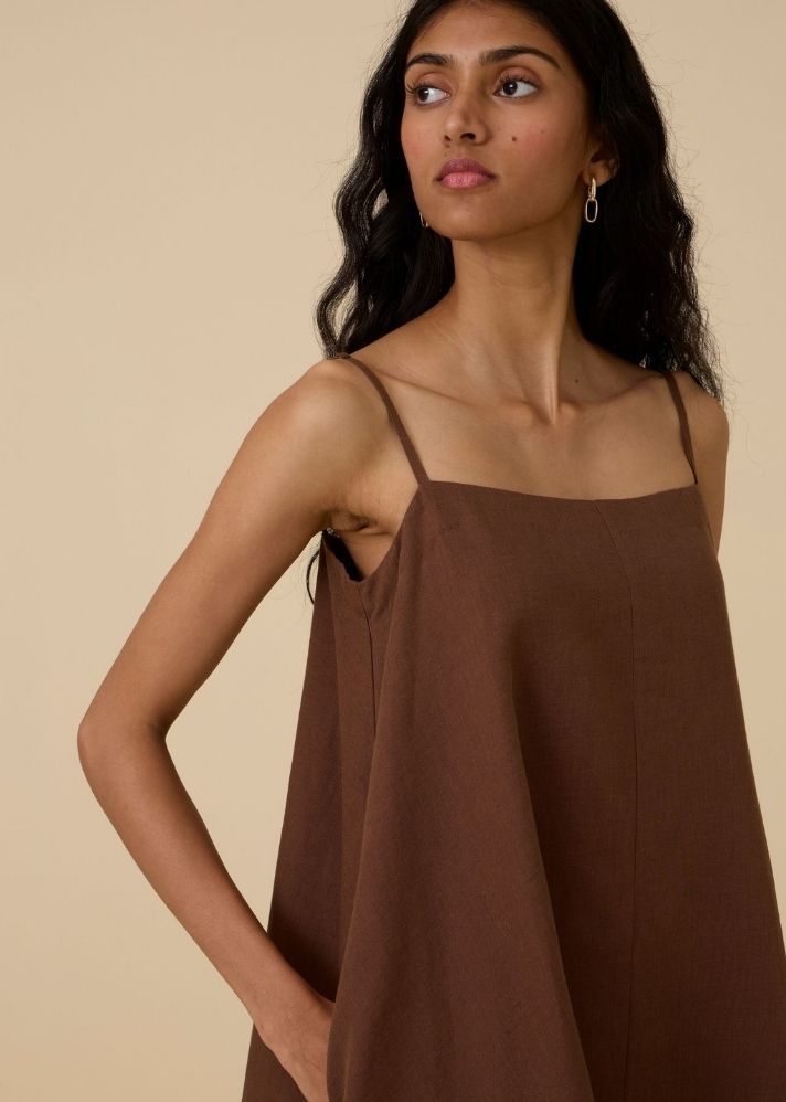 Talib Brown Slip Dress