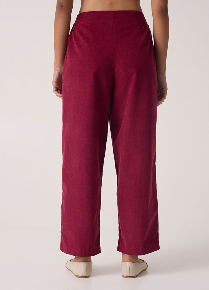 Margit Cherry Corduroy Pants