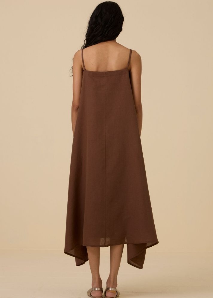 Talib Brown Slip Dress