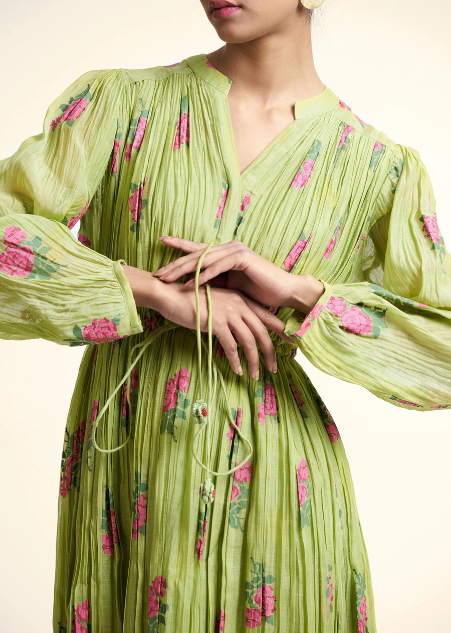 Leaf Green Rue Dress