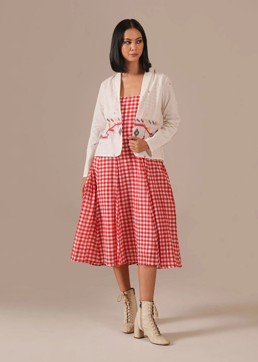 A Model Wearing Multicolor Pure Cotton Garnet Luxe Co-Ord Set, curated by Only Ethikal