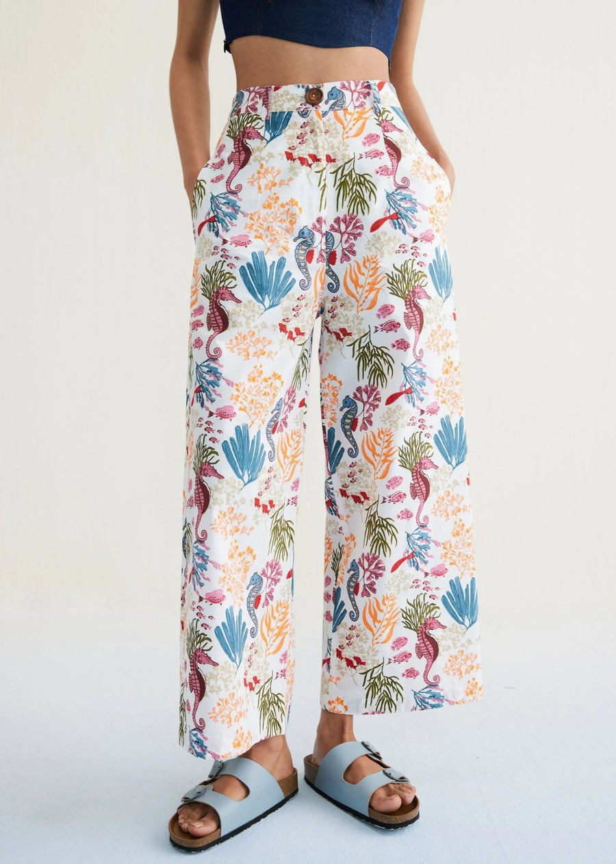The Seahorse Organic Cotton White Trousers