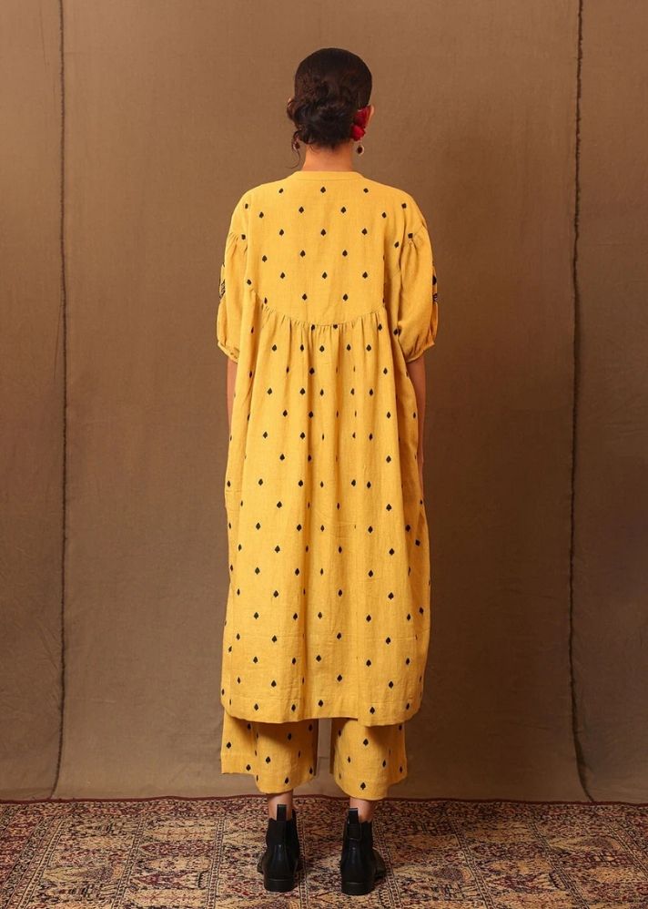 Mustard Spade Emb Acra Tunic