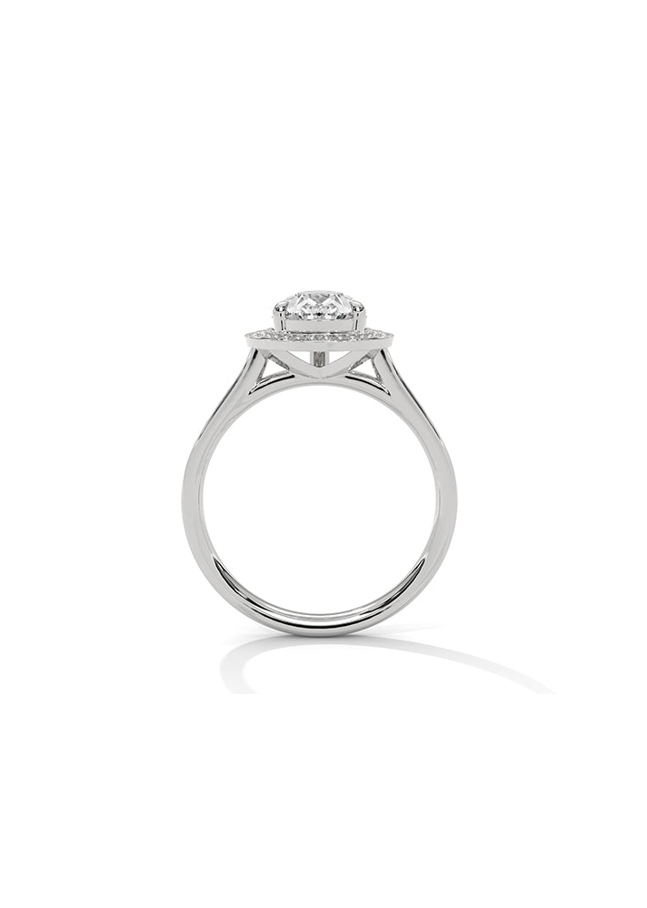 Pear Shape Solitaire Ring With 54 Diamonds-Cat0108