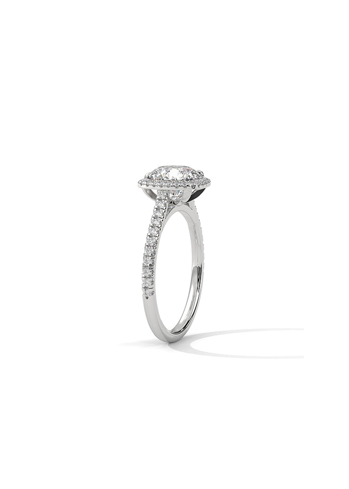 Round Solitaire Ring With 50 Diamonds-Cat0105