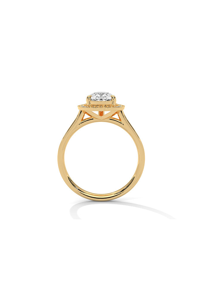 Pear Shape Solitaire Ring With 54 Diamonds-Cat0108