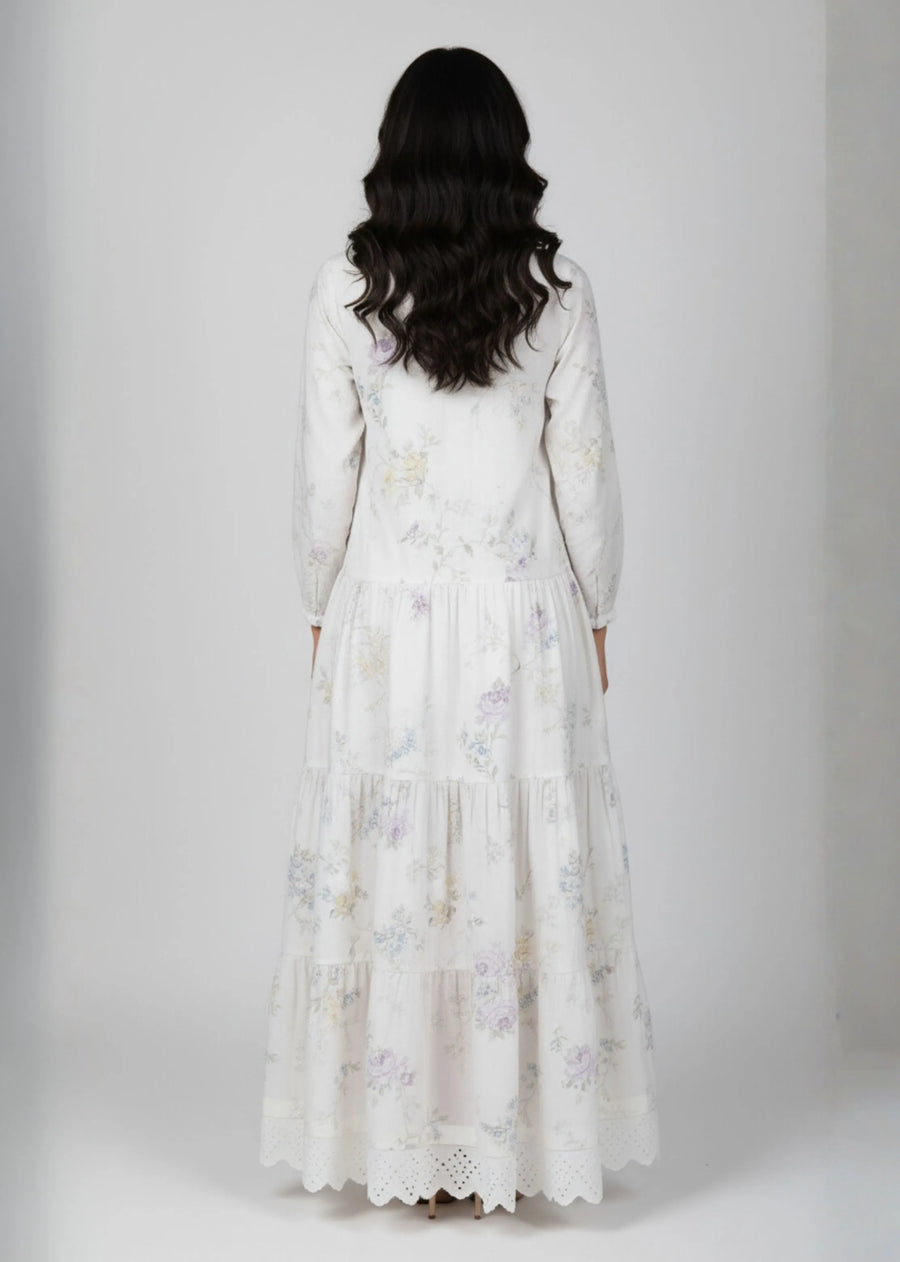 Pastel Garden Ruffle Maxi