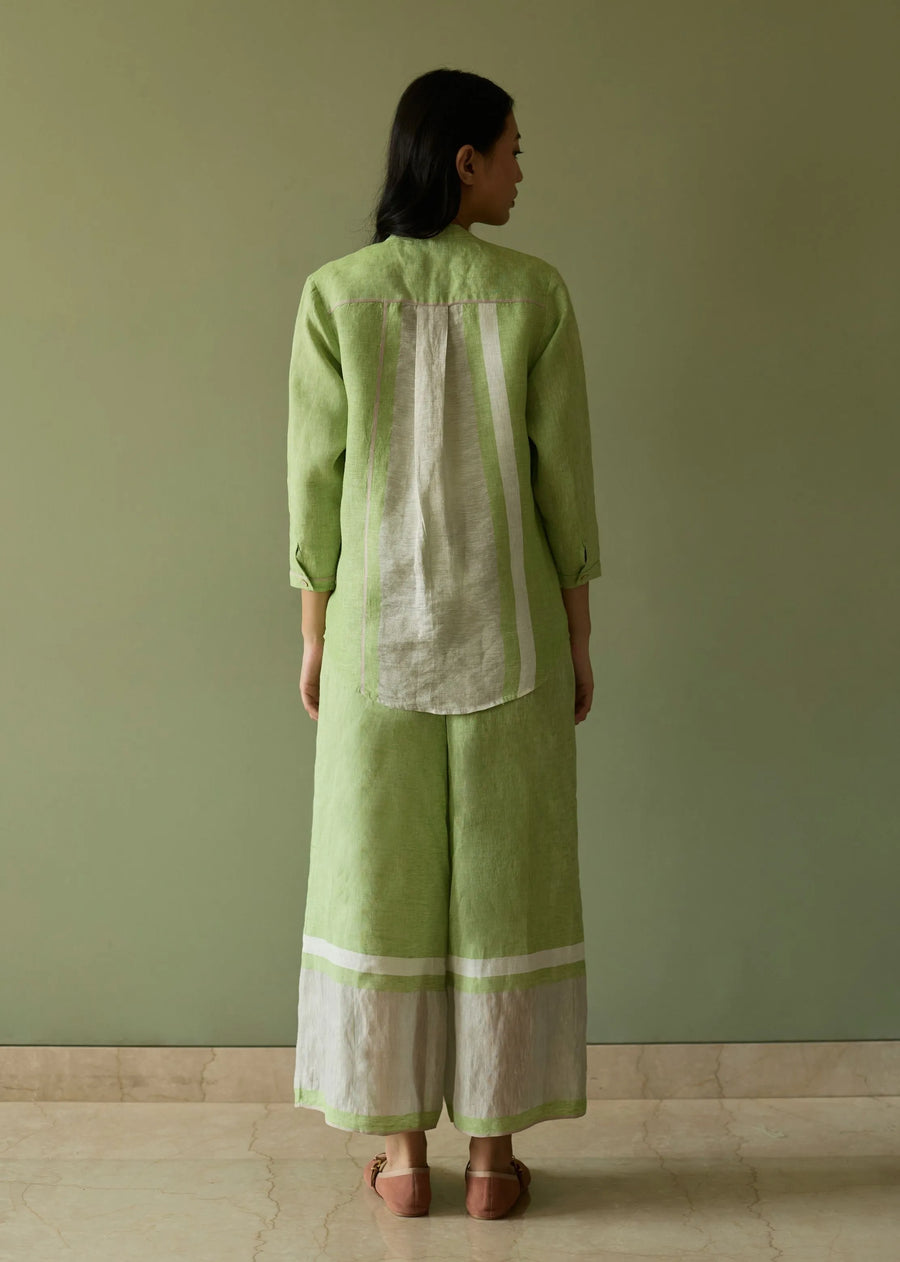 Aline Border Linen Co-Ord Set- Meadow