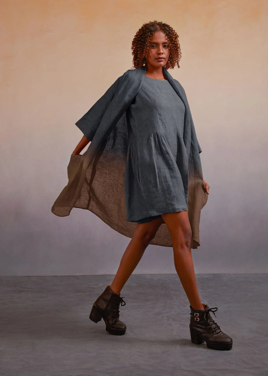 A Model Wearing Multicolor LINEN Joy Suit-Ombre Jumpsuit, curated by Only Ethikal