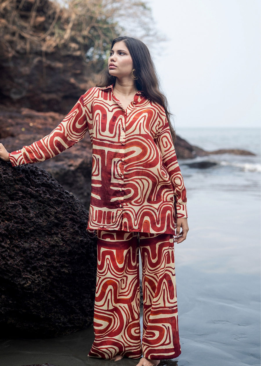 Maroon Maira Co-ord Set- RA/SS/25