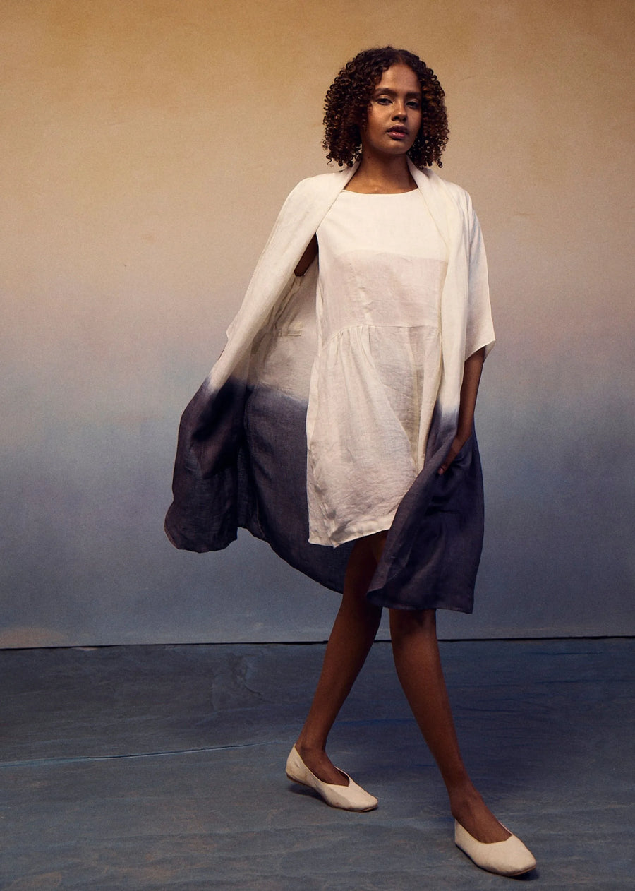 A Model Wearing Multicolor LINEN Joy Suit-Ombre Jumpsuit, curated by Only Ethikal