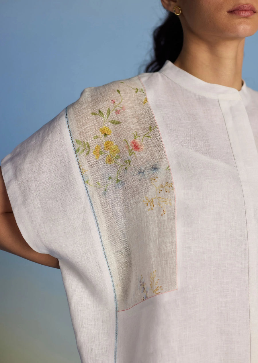 Aboli Patchwork Linen C-Ord Set-White