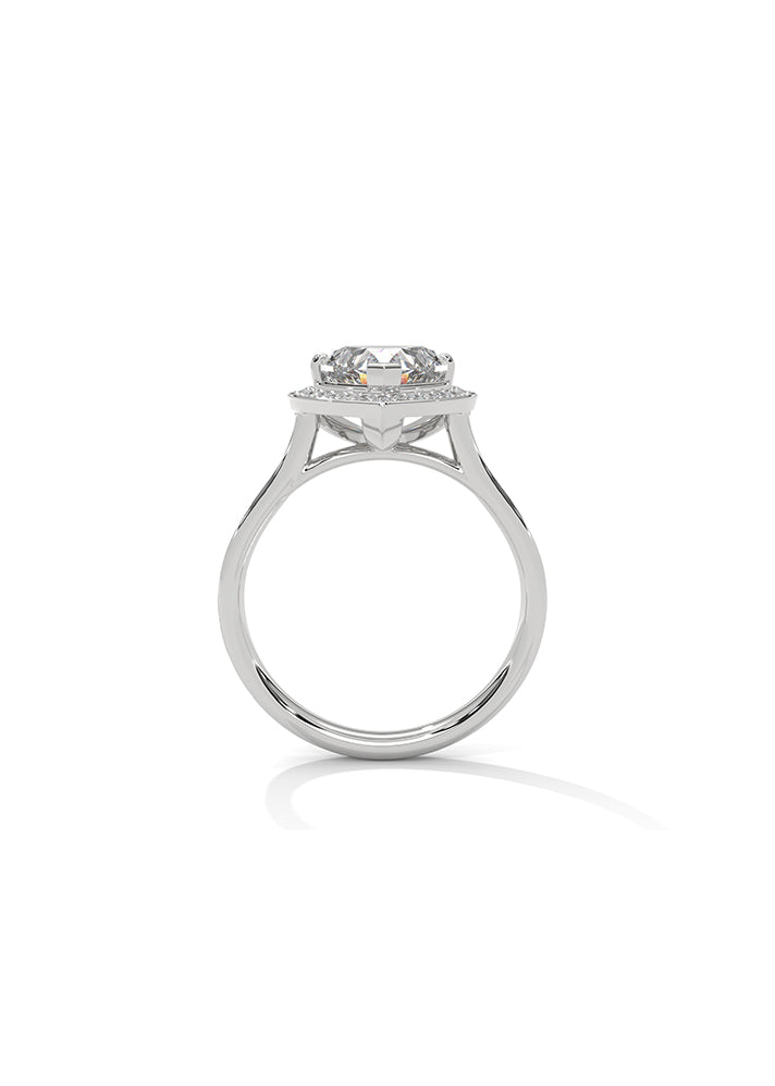 Heart Cut Solitaire Ring With 48 Diamonds-Cat0194