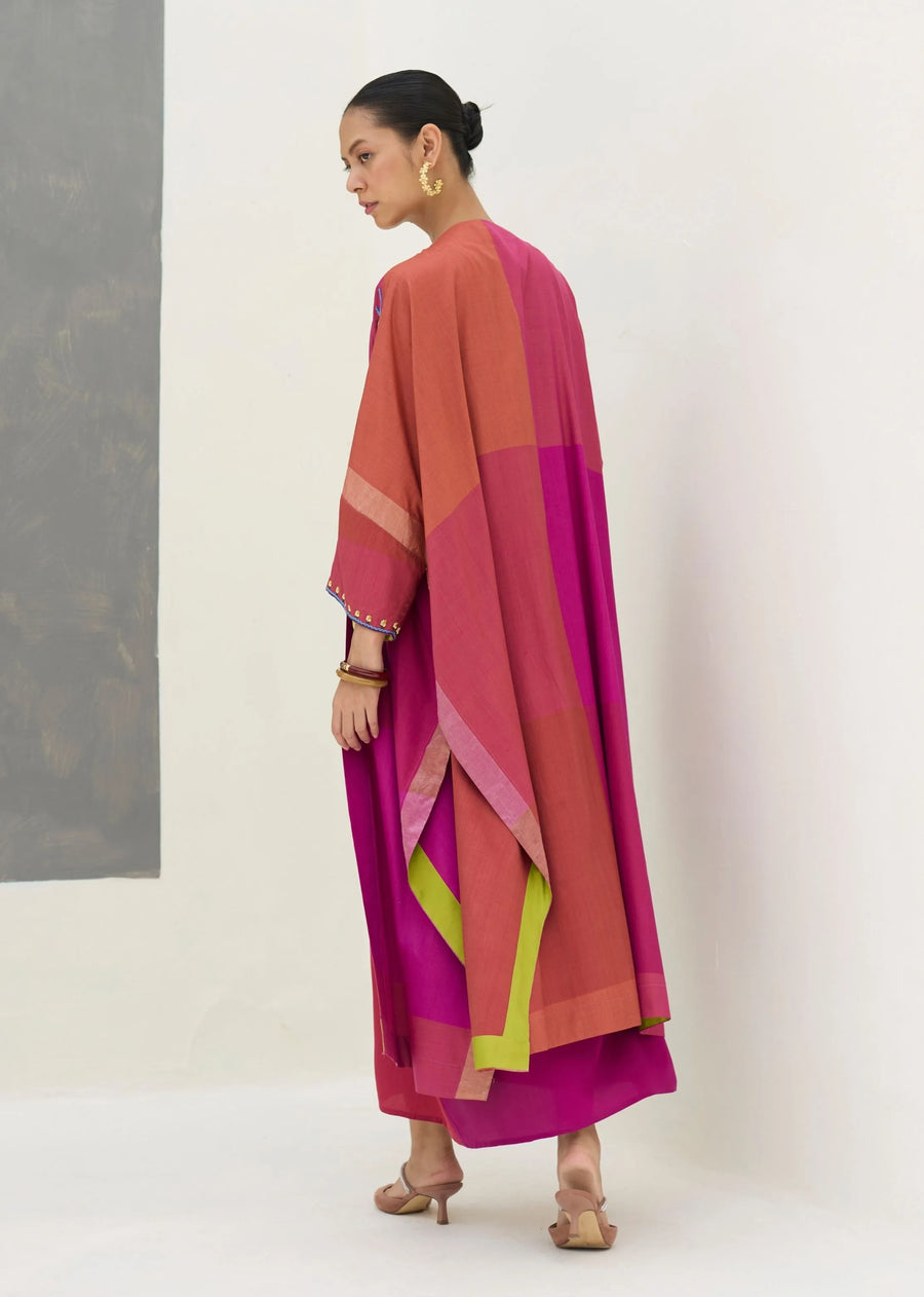 Darri Hand-Embroidered Overlay With Mulberry Silk Dress - Rose