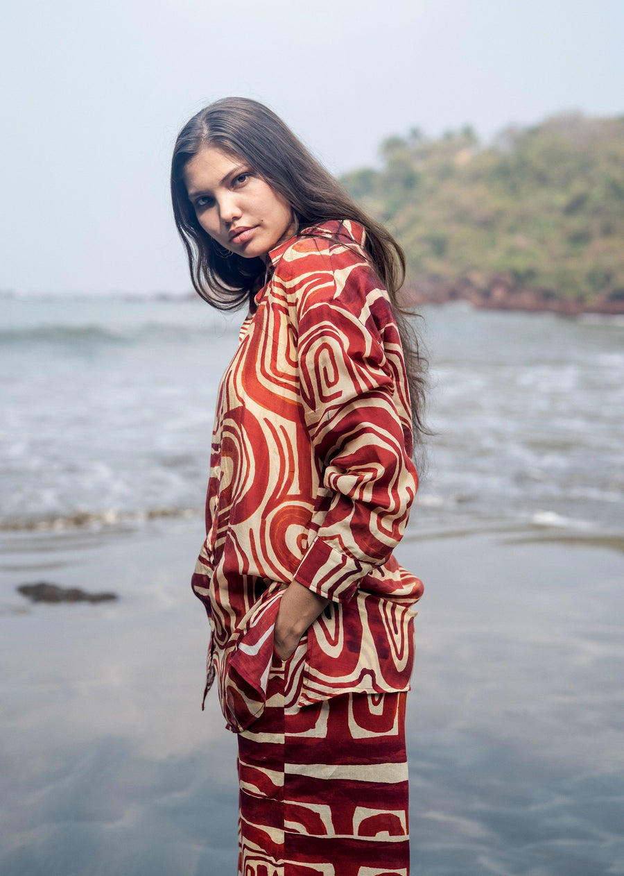 Maroon Maira Co-ord Set- RA/SS/25