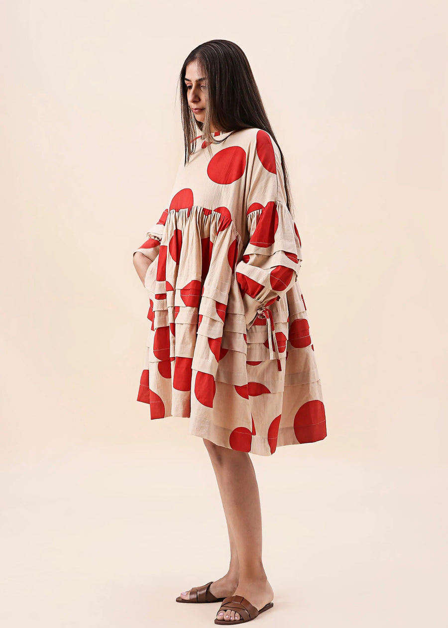 Capsule Edit Hand Block Printed Polka Avira Dress