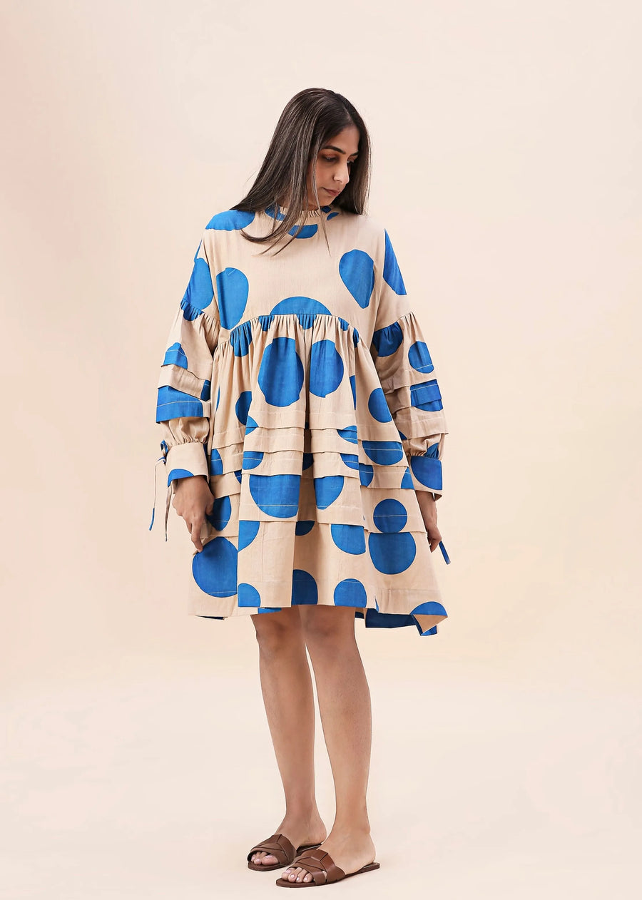 Capsule Edit Hand Block Printed Polka Avira Dress