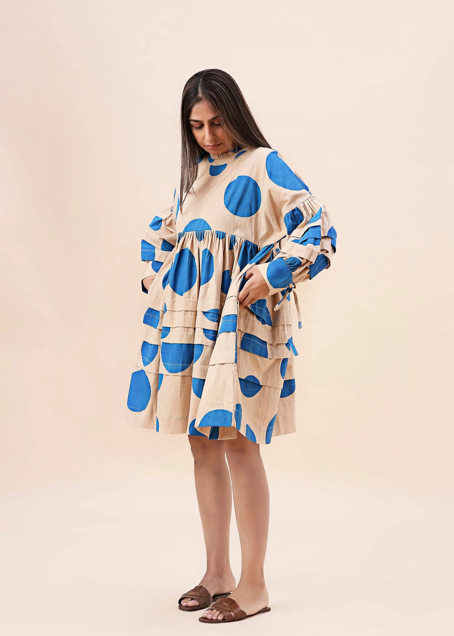 Capsule Edit Hand Block Printed Polka Avira Dress