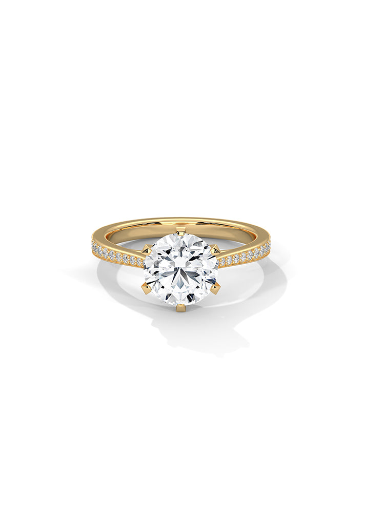 Product image of Yellow Gold, White Gold, Rose Gold 18K gold ring  with Ethically Lab Grown Diamonds Solitaire Ring With 28 Diamonds-Cat0109, curated by Only Ethikal