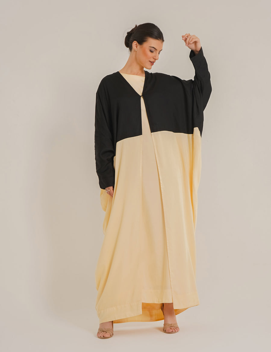 Carla Dual Black Abaya &Laila  Butter Slip