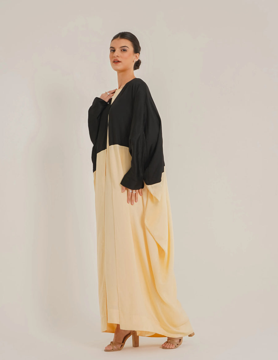 Carla Dual Black Abaya &Laila Butter Slip
