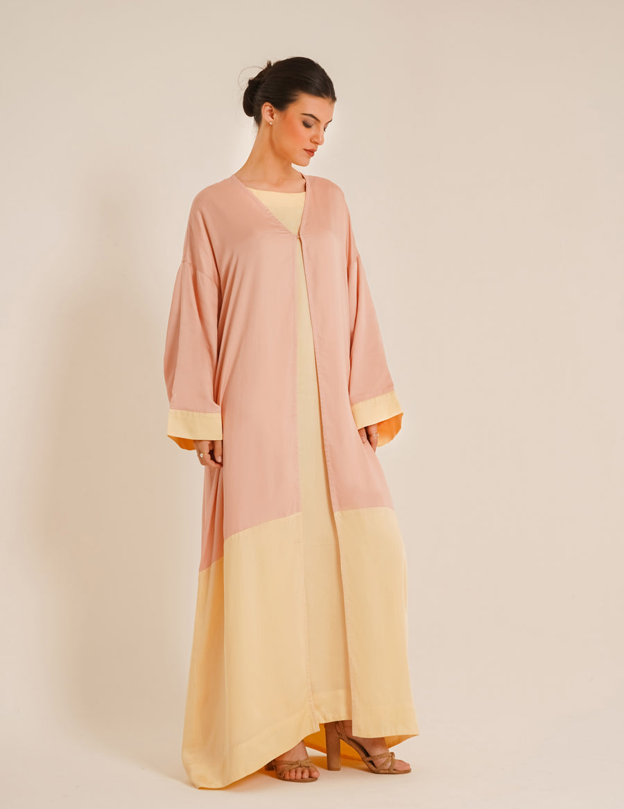 Lara Dual  Rose Abaya &Laila  Butter Slip