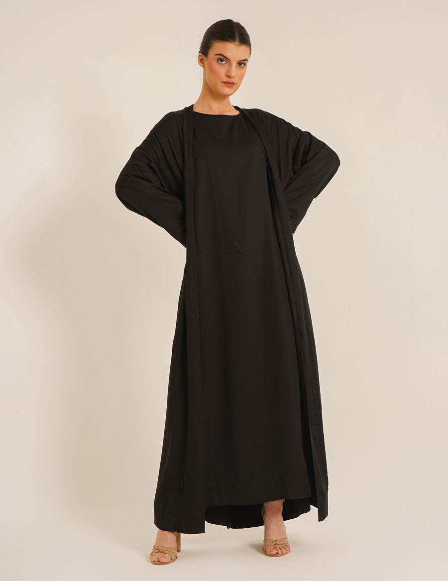 Reem Black Abaya &Laila Black Slip