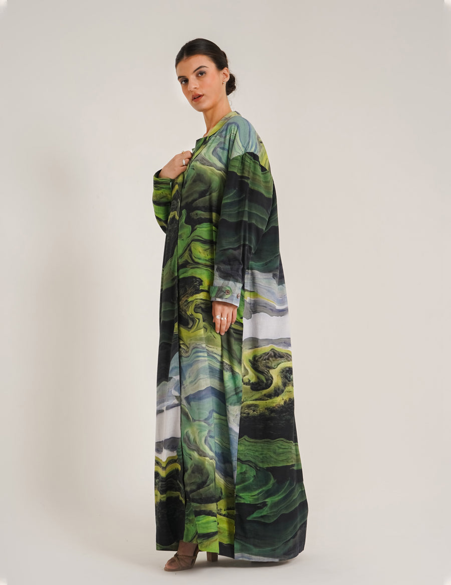 Amal Green Abaya &Laila Green Slip