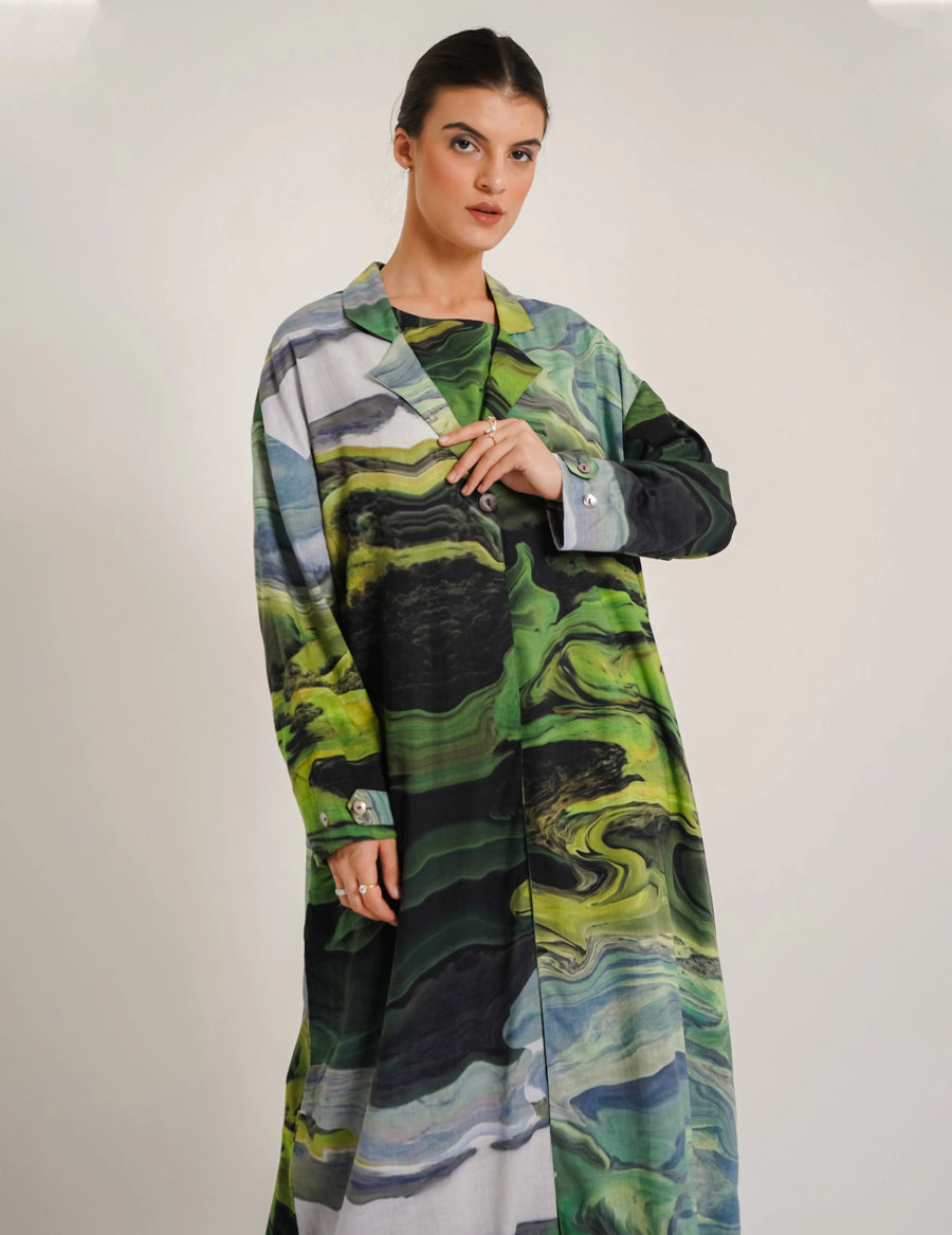 Amal Green Abaya &Laila Green Slip