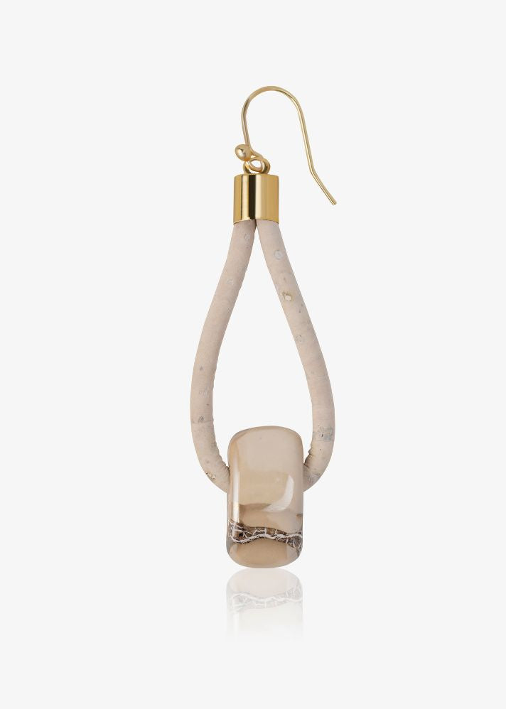 Iced Mountain Earrings In Cork & Ceramic